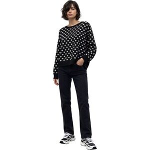 H&M Black & Wjite Polka Dot Knit Sweater Relaxed Fit